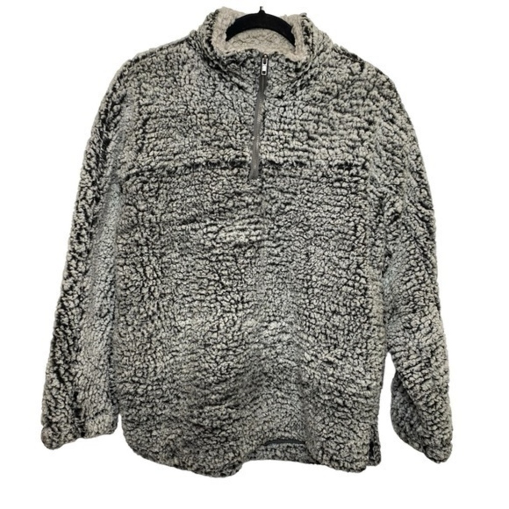 Altar'd State Long Sleeve Teddy Soft Fleece Pullover Jacket Cozy Sweater 1/4 Zip